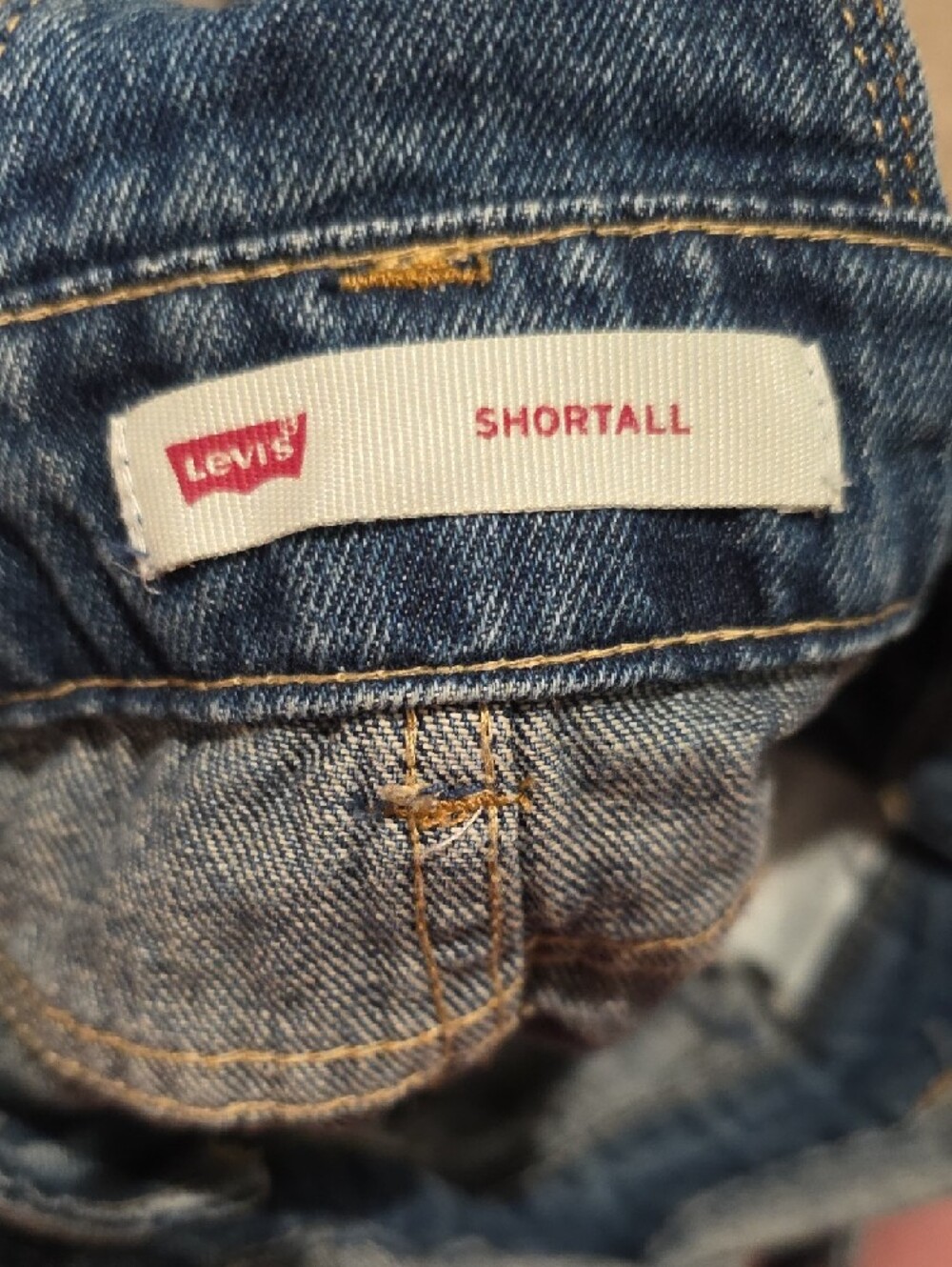 Levi's Blue Denim Short Overalls with Bib Pocket. For Kids - Picture 4 of 5